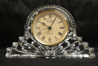 Vintage Crystal Legends By Godinger Desk/table Clock Over 24 Lead Crystal