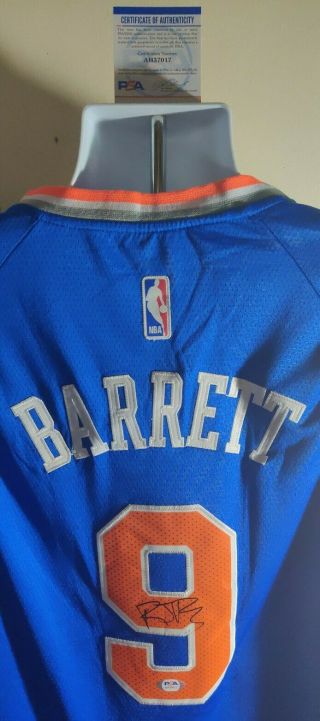 Rj Barrett York Knicks Autographed Signed Nike Jersey Psa/dna Certified