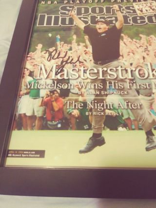 Phil Mickelson PGA Golf Signed 11x14 Framed Masters Sports Illustrated Photo 2