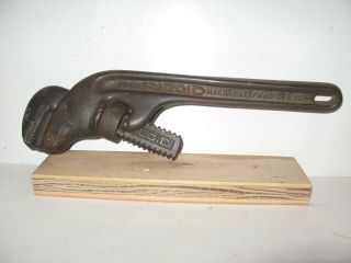 Vintage Ridgid Tools 10 " Offset Pipe Wrench E - 10 - Twisted Handle - Made In Usa