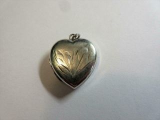 Vintage Sterling Silver Heart Shaped Photo Locket - Engraved Decoration