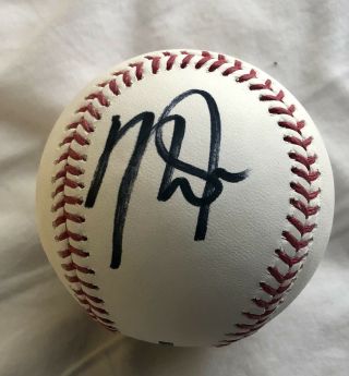 Mike Trout Single Signed Omlb Ball Auto Beckett Loa Read Details