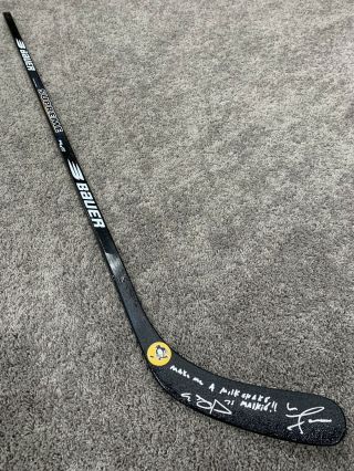 Evgeni Malkin & Mike Lange Pittsburgh Penguins Signed Auto Hockey Stick W/