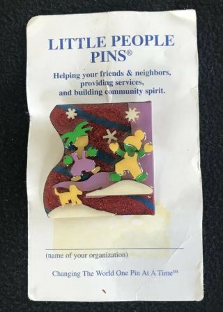 Little People Pin By Lucinda - Brooch Vintage Artisan Made - Kids Dog Playing