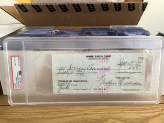 Hof Ted Williams Signed Check Cut Auto Psa/dna Authenticated & Encapsulated 8