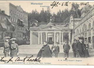 Vintage 1906 Postcard King Edward Vii Of England At Marienbad Printed In Prague