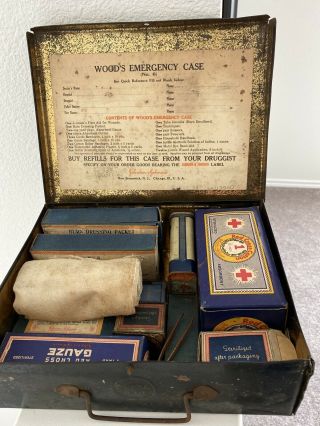 Wood’s Emergency Case First Aid Kit Vintage Full 3