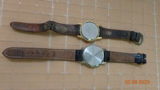 2 old Vintage mans watches gents accurist black face alarm,  Lorus spares repair 2