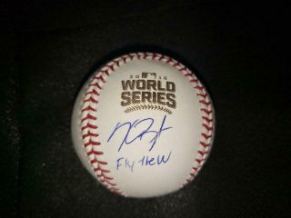 Chicago Cubs Kris Bryant Signed 2016 World Series Baseball Fanatics,  Fly The W
