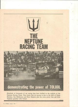 Vintage 1966 Neptune Racing Team Australian Advert