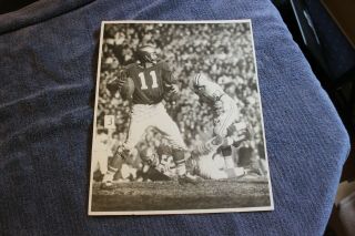 Vintage Norm Van Brocklin Autographed 11 X 14 Philadelphia Eagles Football Photo