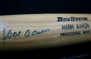 Jsa Hank Aaron Autographed Signed M&m Professional Model Big Stick Bat Bbb 087