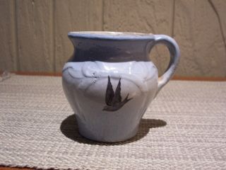 Vintage Bluebird China Brush Mccoy Pottery Shaving Mug Blue Bird Stoneware
