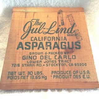 Vintage Advertising Signs Mercantile Food Crates Agricultural Jul - Lind Asparagus