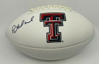 Patrick Mahomes Signed Texas Tech Red Raiders Full Size Football Auto Jsa Loa
