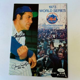 Tom Seaver Signed 1973 World Series Program York Mets Jsa