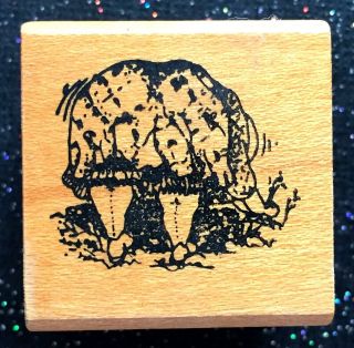 Vintage Rubber Stamp " Woman Back Side Gardening " By Remarkable 1 1/4 X 1 1/4 "