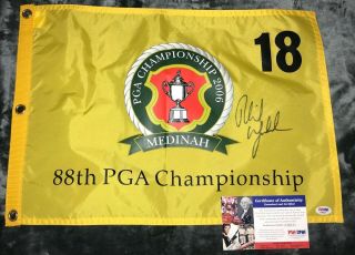 Phil Mickelson Pga Championship Winner Medinah Flag Autographed Signed Psa/dna