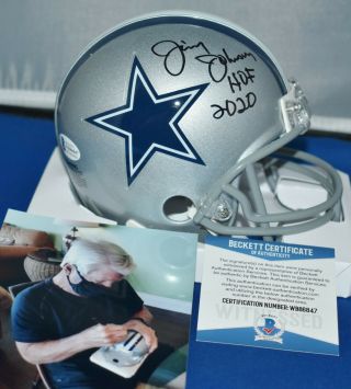 Jimmy Johnson Autographed Mini Helmet Dallas Cowboys Hall Of Fame 2020 Jsa