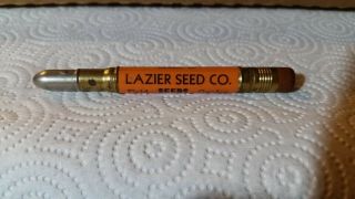 Vintage " Pfister Hybrids,  Lazier Seed Co. ,  Rochelle,  Ill " Bullet Pencil