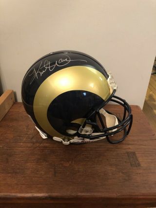 Signed Kurt Warner St Louis Rams Proline Football Helmet Full Size Hof Jsa