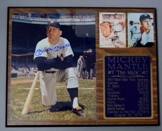 Mickey Mantle Signed Auto Autograph Le 16x20 Yankee Display Mlb Licensed Jsa/dna