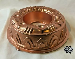 Vintage Copper Clad Aluminum " Cathedral " 31/2c Ring Mold Dessert Ice Aspic Jello