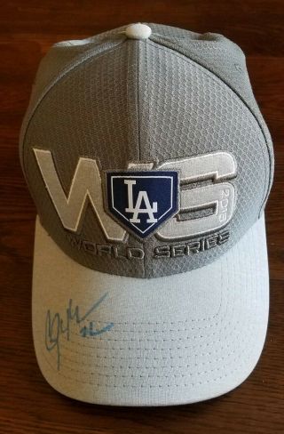Clayton Kershaw Signed Los Angeles Dodgers 2018 World Series Hat Jsa Certified