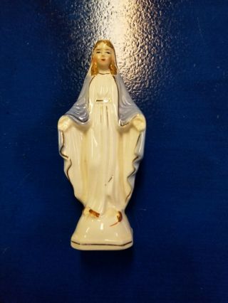Vintage Madonna Virgin Mary 4.  5” Porcelain,  Artmark Chicago Illinois