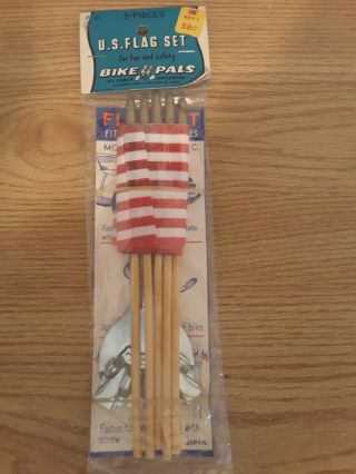 Vintage Five U.  S.  Flag Set For Bicycles By Dorcy Industries (nos)