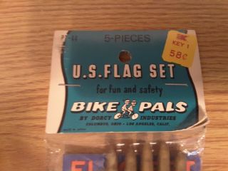 VINTAGE FIVE U.  S.  FLAG SET FOR BICYCLES BY DORCY INDUSTRIES (NOS) 2