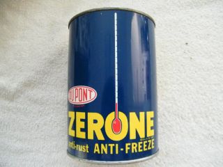 Vintage Dupont Zerone Antifreeze Can Anti - Freeze 1qt Empty Tin Can Gas & Oil