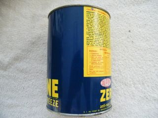 Vintage DUPONT ZERONE ANTIFREEZE CAN anti - freeze 1qt empty tin can gas & oil 2