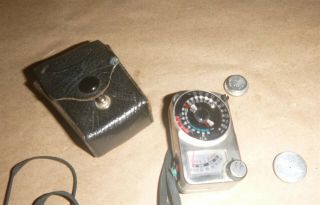 Vintage Sekonic Micro Clipon Light Meter In Leather Case Made In Japan 312797