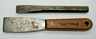 Vintage Craftsman Wood Handled Putty Knife And Chisel 42974