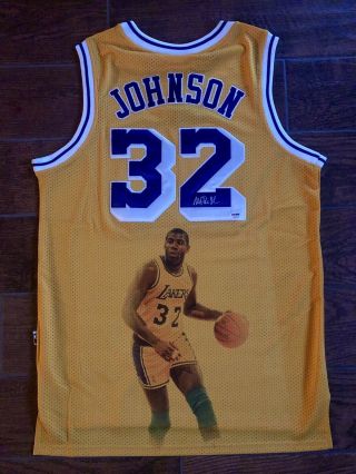 Los Angeles Lakers Magic Johnson Signed Jersey Psa/dna Authenticated Autographed