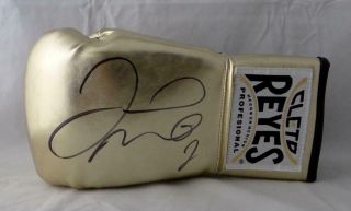 Floyd Mayweather Autographed Gold Cleto Reyes Boxing Glove - Beckett Authentic