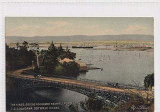 Vintage Postcard The Kings Bridge And River Tamar Launceston Tasmania 1900s
