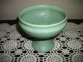 Vintage Mccoy Floraline Usa Pottery Pedestal Vase 461 Speckled Green