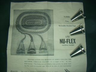 Vintage Nu Flex Rug Braiding Tools With Instructions