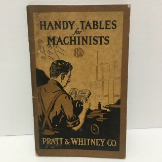 Vintage Pratt And Whitney Handy Table For Machinists Ephemera Booklet