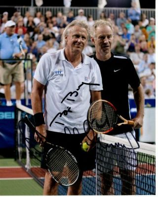 Bjorn Borg & John Mcenroe Signed Tennis Photo W/ Hologram