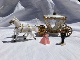 Vintage Wilton Wedding Cake Topper Carriage Horses (Bride in PINK with Groom) 2
