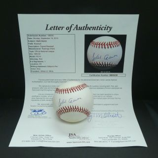 Hank Aaron Hof Signed Official National League Baseball With Full Jsa Letter