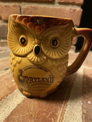 Vintage Opryland Owl Mug Made In Japan With Stickers