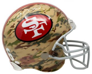 Joe Montana Signed San Francisco 49ers Full Size Custom Camo Helmet Jsa Itp