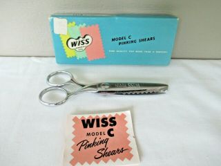 Vintage Wiss Model C 5.  5 " Chrome Pinking Shears Cc 5 With Box