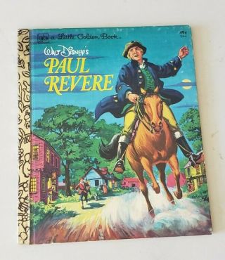1957 Rare Vintage Little Golden Book Walt Disney Paul Revere