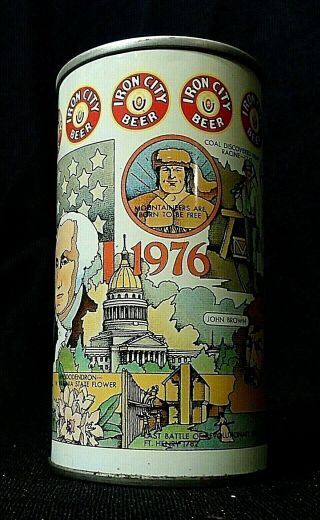 Vintage " Iron City " Beer Can - 1976 Bicentennial Can - Steel Pull Tab
