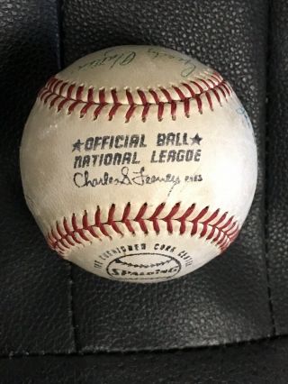 Hof Mickey Mantle Autographed Baseball With Other Hof Ers Jsa